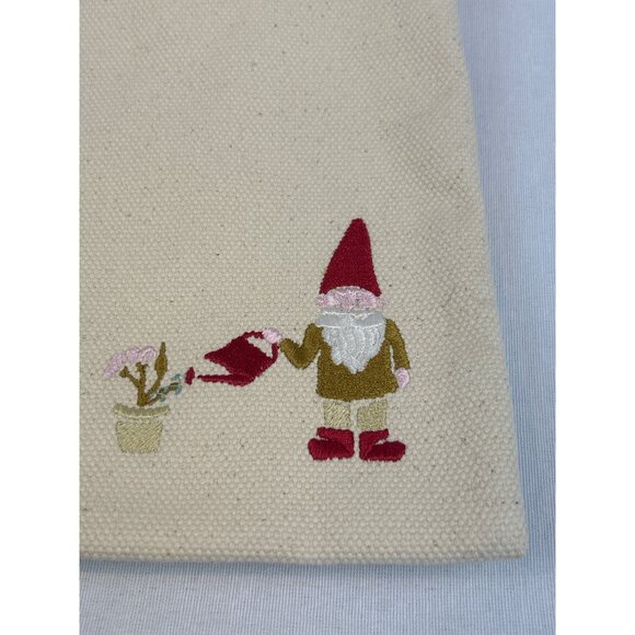 Duluth Embroidered Gnome Canvas Zipper Pouch With Leather Pull New - Picture 3 of 8